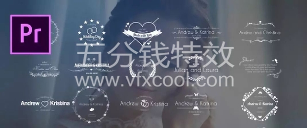 PR婚庆专题模板预设，文字，花纹动态包装神器！分分钟提升逼格！