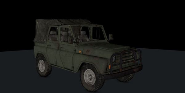 [运输模型] 绝地求生刺激战场吉普车C4DXP表达式绑定工程文件