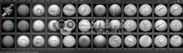 zbrush超清笔刷集合!各种风格共31G,雕刻必备!