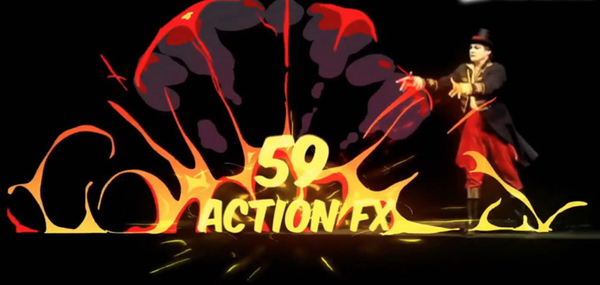 59种卡通能量爆炸水流火焰烟雾元素MG动画效果！