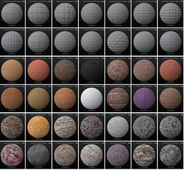 C4D1000+ V-Ray渲染器纹理预设库！