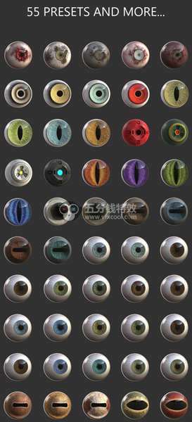 Zbrush各种生物眼球模型，直接使用！