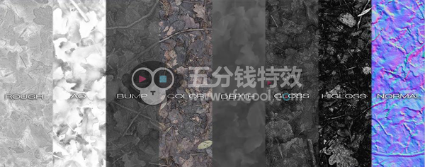 8K高清扫描混乱的森林枯叶地面贴图！