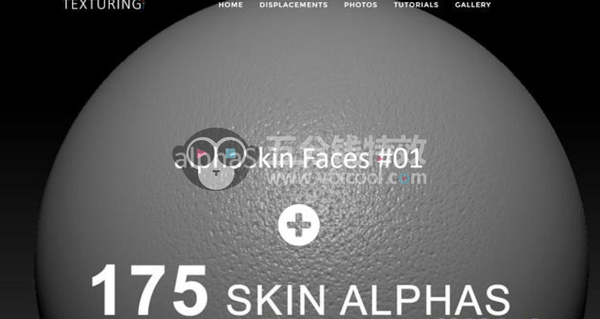 Zbrush-175组皮肤雕刻贴图素材Alphas !