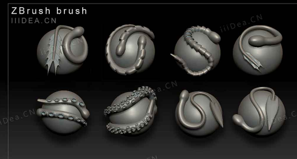 Zbrush笔刷-19组动物角色触角笔刷！生物角色必备！