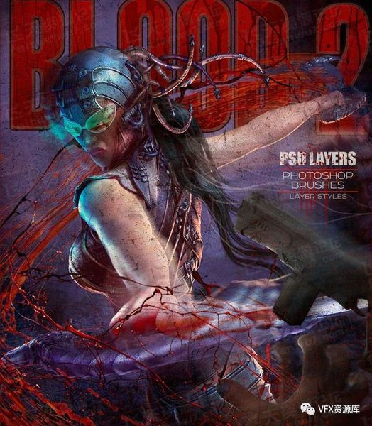 【笔刷】PS血液喷溅，超级特效合成笔刷！