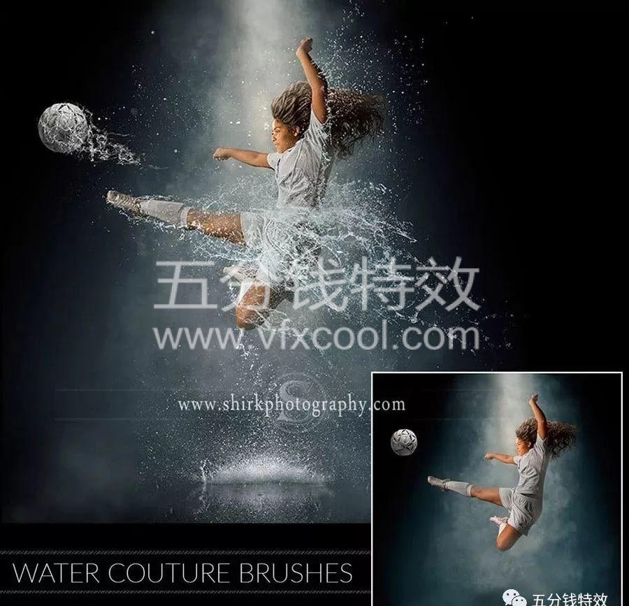 超酷爆炸式水花缠绕水滴水群飞溅特效PS笔刷(笔刷+PSD+教程)