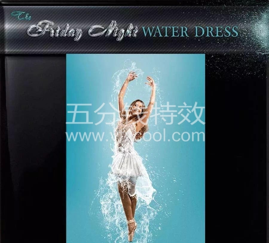 超酷爆炸式水花缠绕水滴水群飞溅特效PS笔刷(笔刷+PSD+教程)