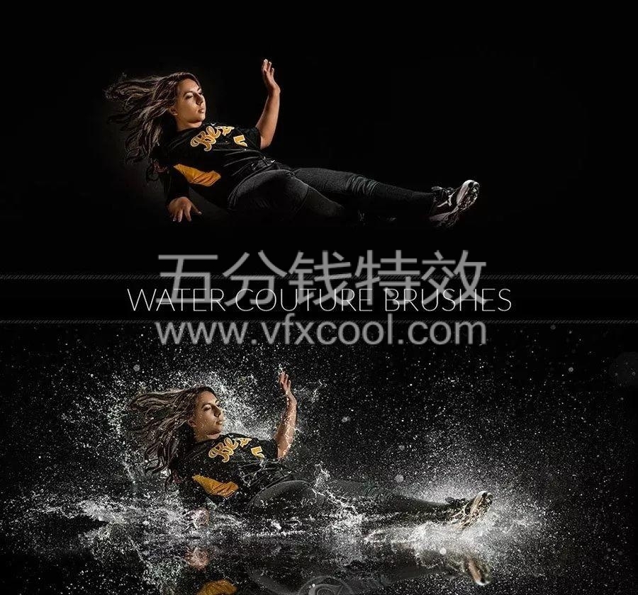 超酷爆炸式水花缠绕水滴水群飞溅特效PS笔刷(笔刷+PSD+教程)