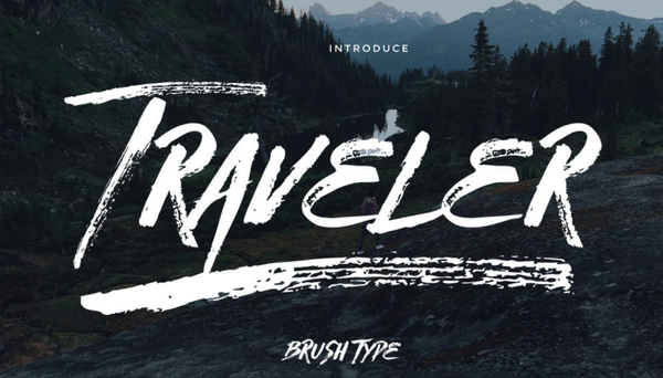 独特的刷子风格化字体 手写字体 旅行者刷式 ，超棒的英文字体！