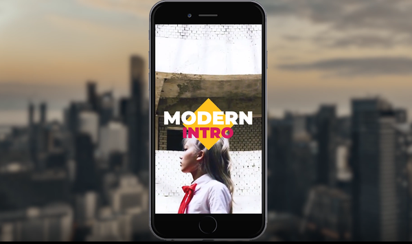 PR竖屏手机包装模板-手机竖屏城市运动效果包装模板！