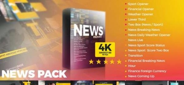 AE模板-现代感新闻栏目包装 ，电影片尾人名条介绍模板