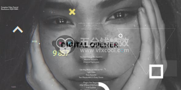 [开场片头] 科技感图片展示开场AE模板- Digital Opener！