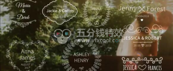 婚礼文字标题动画AE模板- Wedding Title!