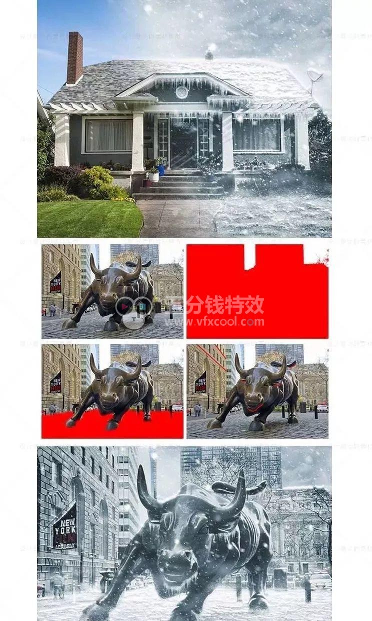 PS火焰／水墨／羽毛／水纹／魔法光／飞溅粒子／雪景特效制作合集，一键生成！