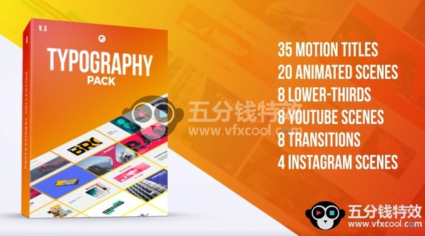 FCPX文字标题预设加图形转场插件