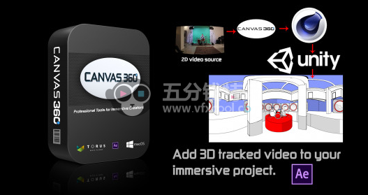 AE脚本VR全景视觉合成工具 Aescripts Canvas 360 Pro v1.61