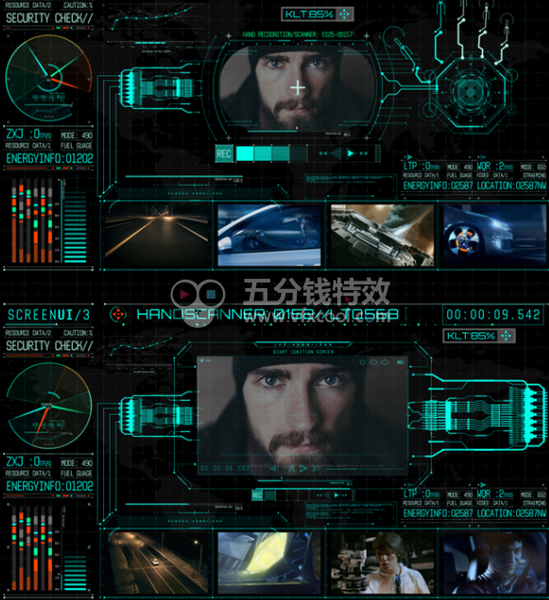 700+AE科技UI导视科技面板效果HUD UI包AE模板