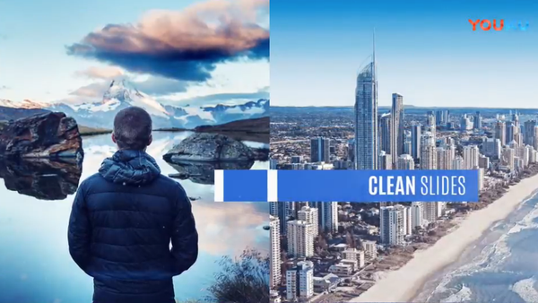 [开场片头] 简洁分屏幻灯片开场AE模板- Clean Slideshow！