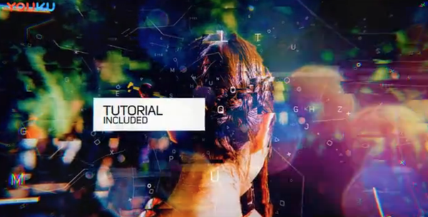 [开场片头] 信号损坏撕裂图片开场AE模板- Glitch Slideshow ！