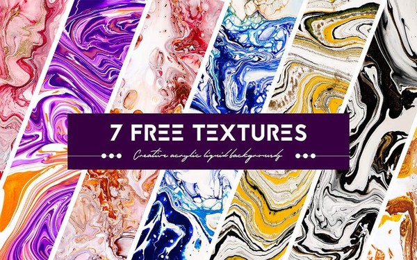 [背景素材] 抽象混合丙烯酸涂料印染纹理背景Acrylic Liquid Paints Textures！