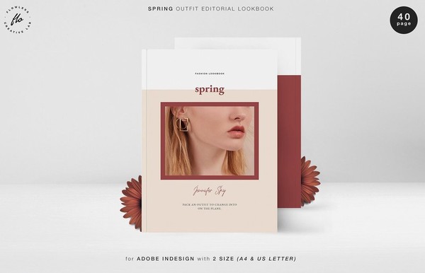 [手册模板] 潮流服装品牌春季服装杂志摄影师影集展示InDesign模板！