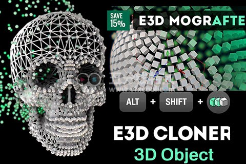 3D Mografter FX v1.2 AE脚本提高E3D插件克隆阵列运动图形动画制作+视频教程