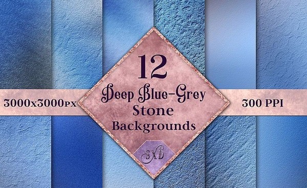 [背景素材]深蓝灰色紫色石头背景 - 24个图象石材纹理集合！