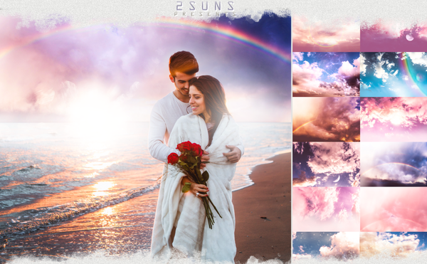 [背景素材]80张浪漫天空纹理-柔和温暖的天空叠加合成覆盖纹理素材！