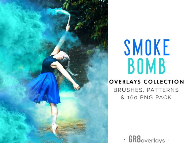 [背景素材] 160个烟雾弹,彩色烟雾PS叠加合成素材！