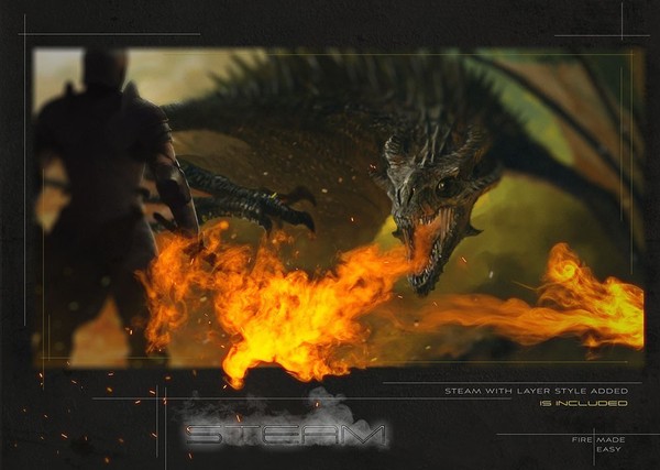 [火焰烟雾笔刷]Rons蒸汽烟雾PS笔刷雾化氛围情绪人像创意绘画特效合PS笔刷！