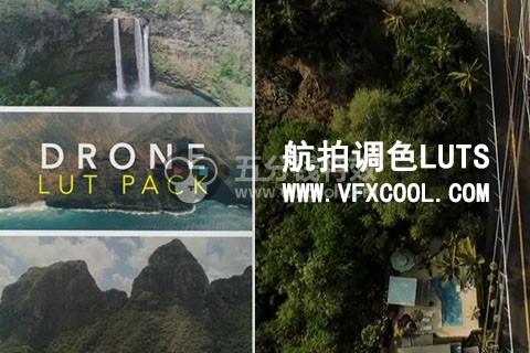 10个DLog航拍视频调色LUTS预设,支持FCPX/达芬奇/AE/Pr/PS