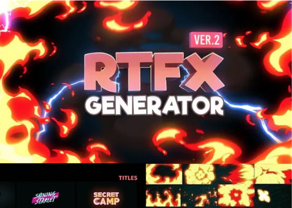 AE模板+脚本-1000组手绘游戏火焰烟雾水流雷电能量MG动画+通道视频素材V2!