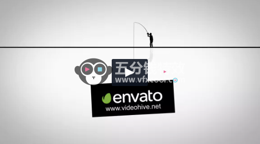 简单的logo展示ae模板动画FisherMan Logo