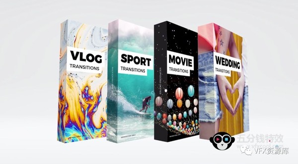 1300+种Transitions视频转场效果PR工程光效水墨图形多种效果