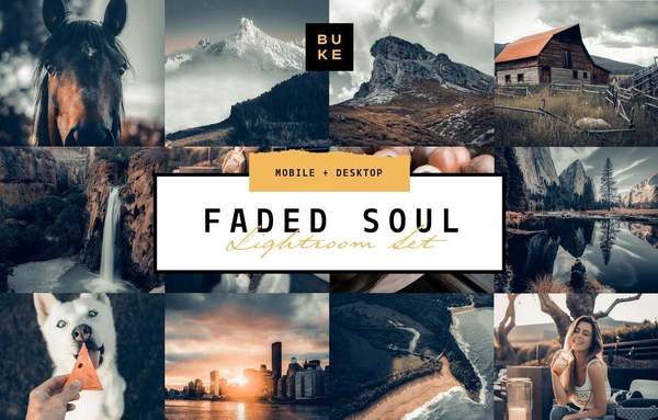 旅拍褪色胶片Lightroom预设+手机版lr预设 Faded Soul Lightroom Preset