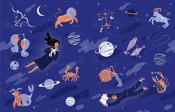 10款唯美星空晚安系列手绘手机壳壁纸插图插画PSD素材