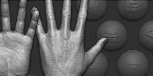 15个Zbrush手工雕刻的手/皮肤细节笔刷