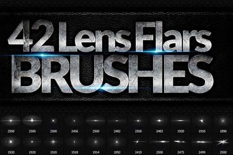 PS笔刷42组光学镜头光晕灯光星星笔刷