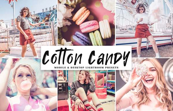 [人像LR预设] 棉花糖色调时尚少女粉彩人像后期Lightroom预设+手机版APP滤镜