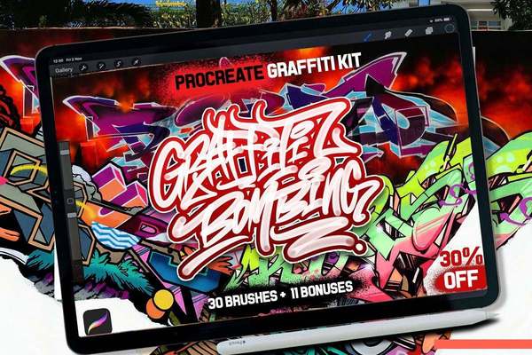 涂鸦艺术爆炸喷雾水滴Procreate笔刷 -Procreate画笔