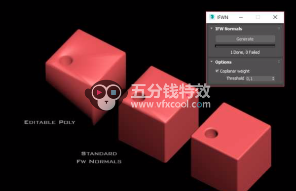 3DS MAX法线自动平滑脚本插件 Improved Face Weighted Normals Script