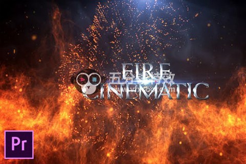 Premiere预设-震撼火焰燃烧火星粒子背景文字标题开场影视片头 Fire Cinematic Titles