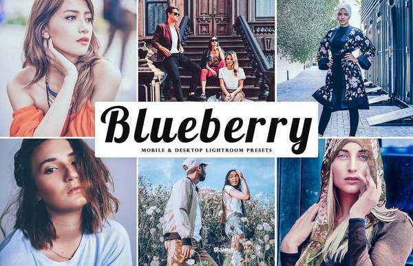 [人像LR预设] INS流行蓝莓色调人像LR预设/移动APP预设 Blueberry Lightroom Presets