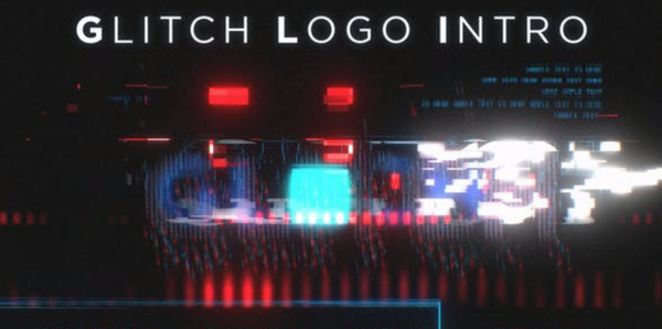 [logo动画] 信号损坏Logo动画AE模板- Glitch Logo Intro