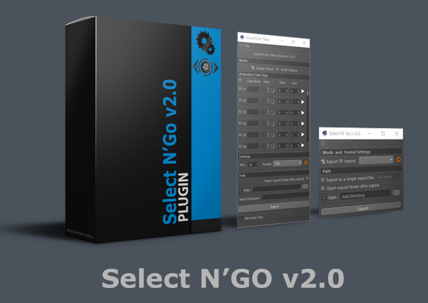 C4D插件-Select N Go v2 CINEMA 4D 对象导入导出插件