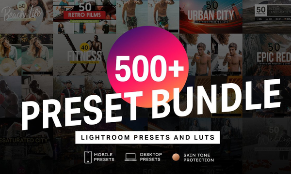 [LR手机+电脑预设合集] 500+电影胶片LR预设/APP预设/LUT预设500+ Lightroom Presets & LUTs Bundle