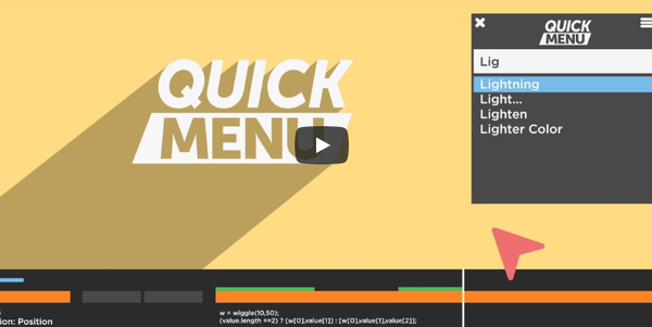 AE脚本-中文英文特效预设快速检索查找工具 Quick Menu v2.1.3 win mac