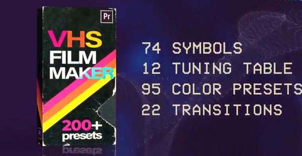 转场插件-200种复古怀旧老录像带VHS视觉效果PR预设 VHS Film Maker