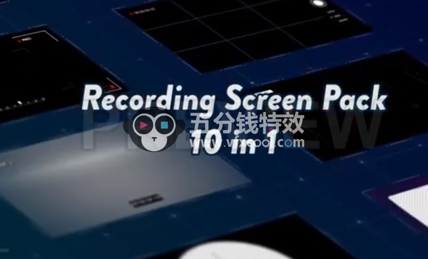 Vlog相机框-10组摄像机录制记录取景框界面动画素材 Recording Screen Pack